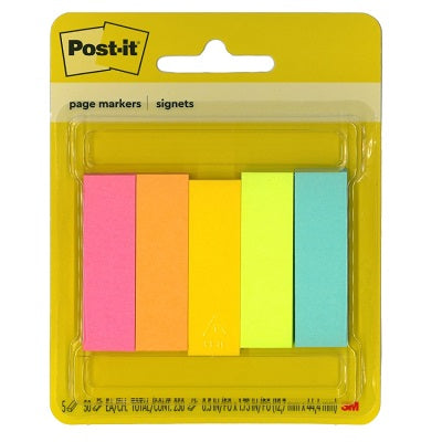 Page Markers-Post It 1/2X1-3/4 Fluorescent 50/Pad - 670-5AF