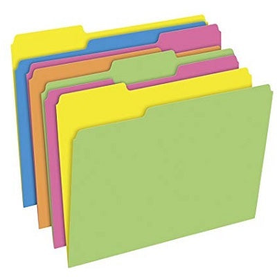File Folder-Letter, Pendaflex Twisted Glow 24/Pack - 67100