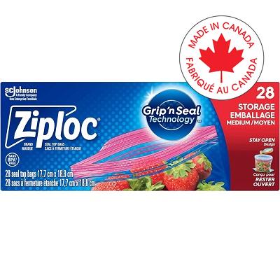 Bags-Ziploc Storage Medium 17.7X18.8 Cm, 28-Count - 67140-00340