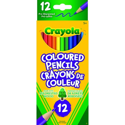 Pencils-Coloured, Crayola 12 Colours, Pre-Sharpened - 67-2012