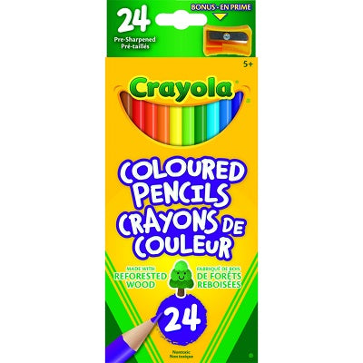 Pencils-Coloured, Crayola 24 Colours, Pre-Sharpened - 67-2024