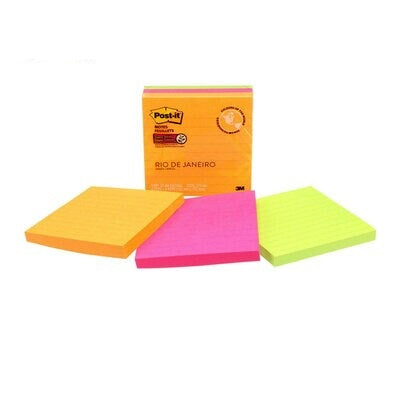 Notes-Post-It, Super Sticky 4X4 Lined Energy Boost - 675-3SSUC-C