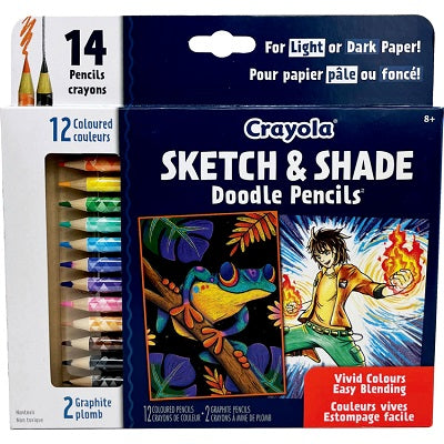 Pencils-Coloured Crayola Sketch & Shade Doodle 14/Pk - 67-7126