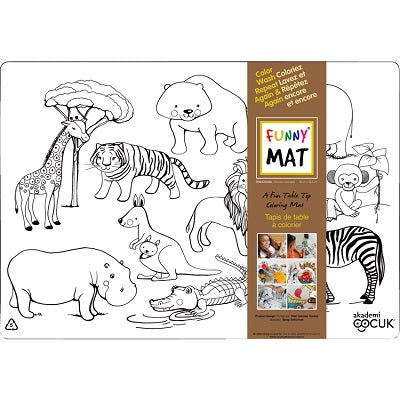 Colouring Mat-Reusable, Medium, Wild-Animals - 67897-00581