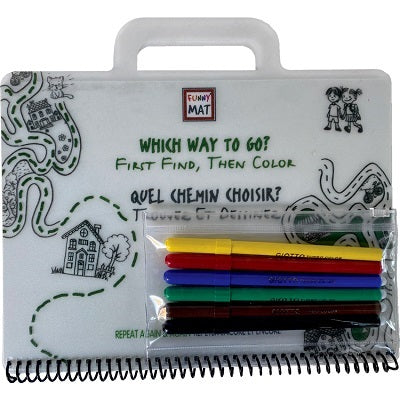 Colouring Mat-Mini Notebook, Which Way To Go? 6 Markers - 67897-02056
