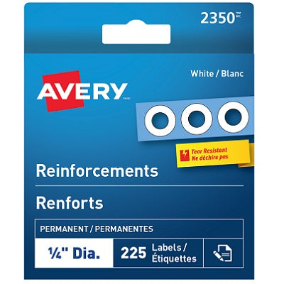 Reinforcements-Permanent White 225/Box - 67933-02350