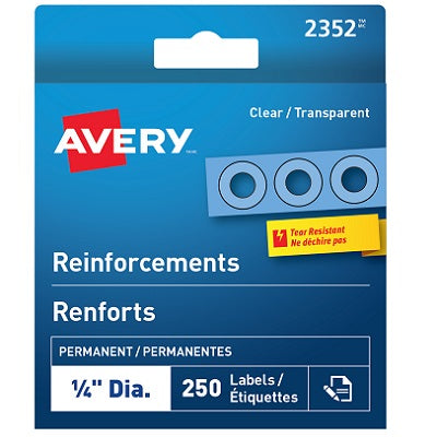Reinforcements-Permanent Clear Mylar 250/Box - 67933-02352