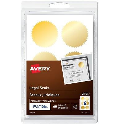 Seals-Legal, Gold 1-15/16 Diameter 60/Pack - 67933-02353