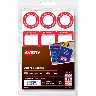 Labels-Allergy Alert, Write-On, Permanent, Red Border 44/Pk - 67933-02380