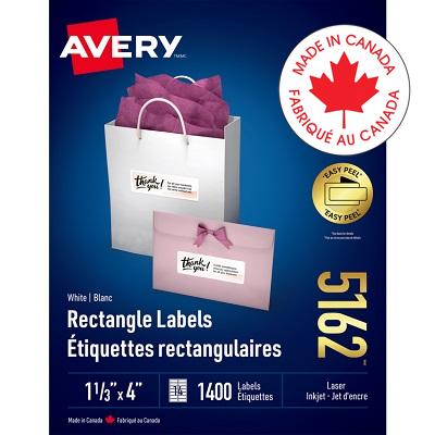 Labels-Address Easy Peel White 1-1/3X4 1400/Box - 67933-05162