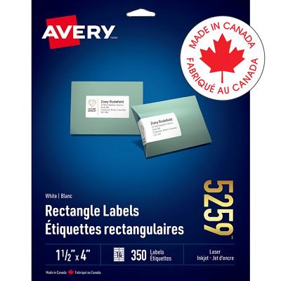 Labels-Address White 1-1/2" X 4" 350/Pk - 67933-05259