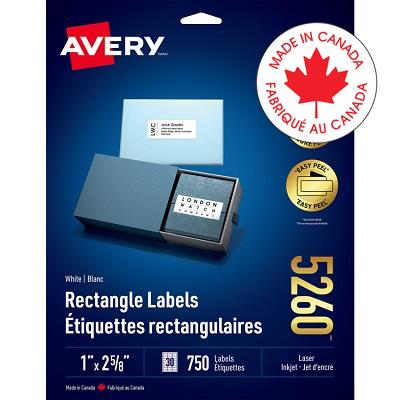 Labels-Rectangle Easy Peel White 1X2-5/8 750/Pk - 67933-05260
