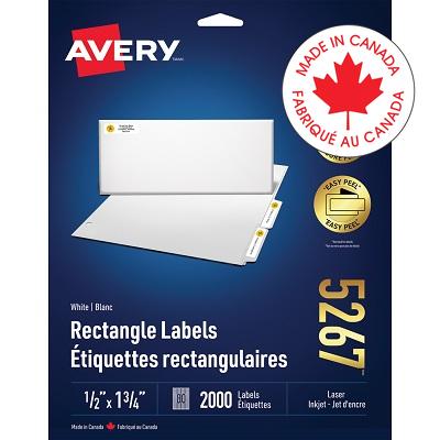 Labels-Rectangle Easy Peel 1-3/4X1/2 2000/Pk - 67933-05267