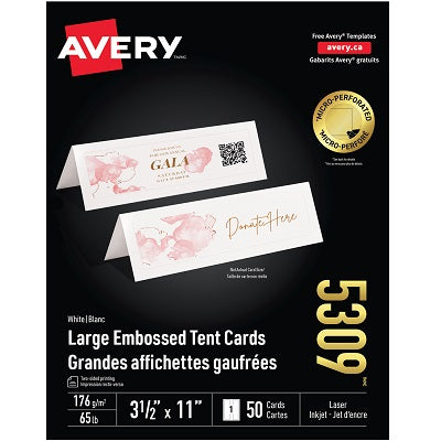 Tent Cards-Large 3-1/2X11 White 50/Box - 67933-05309