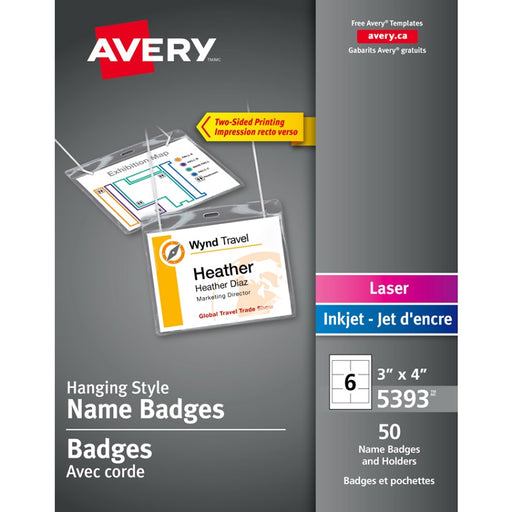 Badge Holder-With Cord 4" X 3" 50/Box - 67933-05393