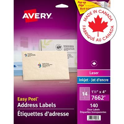 Labels-Easy Peel, Clear Glossy Address 1-1/3X4 140/Pk - 67933-07662