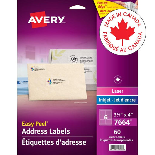 Labels-Easy Peel, Clear Glossy Address 3-1/3X4 60/Pk - 67933-07664