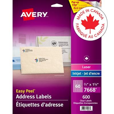 Labels-Easy Peel, Clear Glossy Address 2/3X1-3/4 600/Pk - 67933-07668