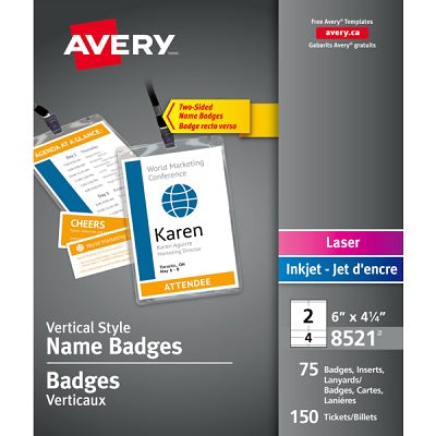 Badge Holder-Vertical, 4-1/4" X 6" Name With Tickets 75/Pk - 67933-08521
