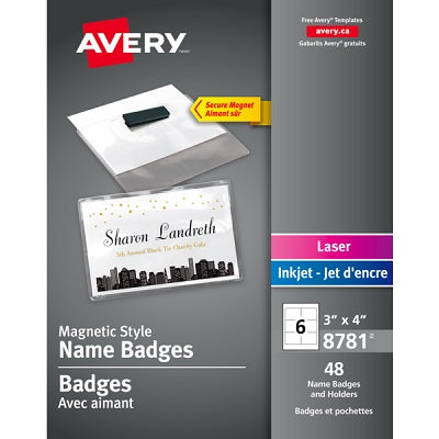 Badge Holder-Name 3" X 4" Magnetic 48/Pk - 67933-08781