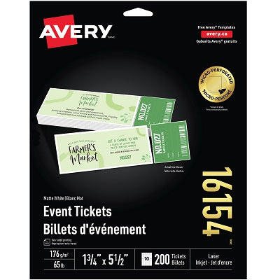 Raffle Tickets- With Tear-Away Stubs 200/Pack - 67933-16154