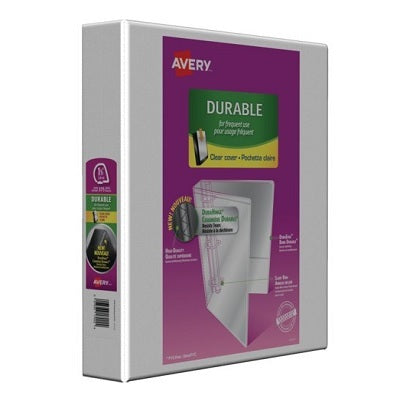 Binder-Overlay, Durable 1.5" Slant D-Ring, White - 67933-17022