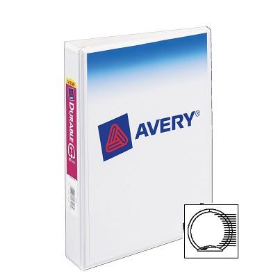 Binder-5-1/2X8-1/2 Overlay Durable 1" Round Ring, White - 67933-17116