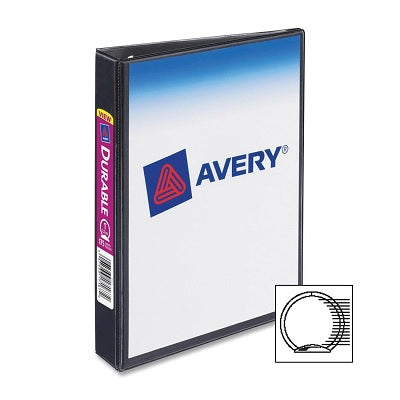 Binder-5-1/2X8-1/2 Overlay Durable 1" Round Ring, Black - 67933-17167