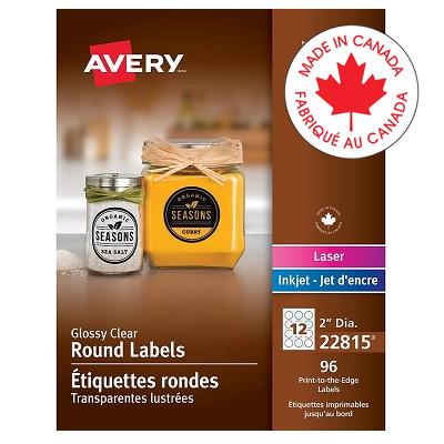Labels-Business/Branding, Round 2" Glossy Clear 96/Pack - 67933-22815