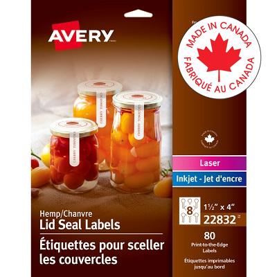 Labels-Business/Branding, Lid Seal 1-1/2" X 4", Beige 80/Pk - 67933-22832
