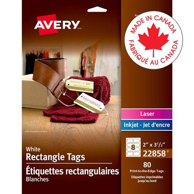 Tags-Marking, Printable 2" X 3-1/2", White, 80/Pack - 67933-22858