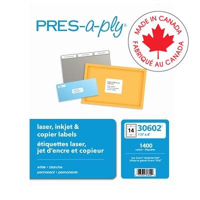Labels-Rectangle Pres-A-Ply 1-1/3X4 1400/Box - 67933-30602