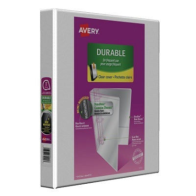Binder-Overlay, Durable 1" Slant D-Ring, White - 67933-34002