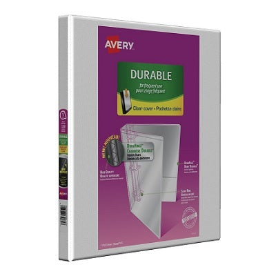 Binder-Overlay, Durable 1/2" Slant D-Ring, White - 67933-34075