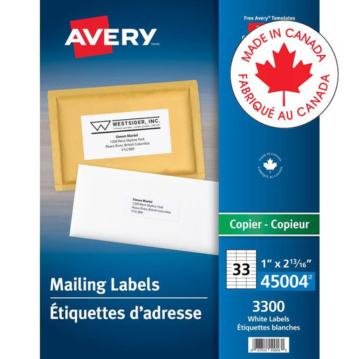 Labels-Address 2-13/16X1 White 3300/Box - 67933-45004