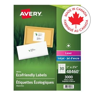Labels-Eco Friendly 1X2-5/8 White 3000/Box - 67933-48460