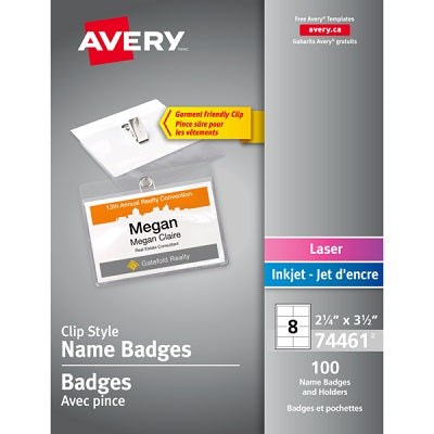 Badge Holder-Garment Friendly 2-1/4 X 3-1/2 Clip Kit 100/Pk - 67933-74461