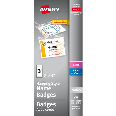 Badge Holder-With Cord, Hanging Name Badge Kit 24/Pk - 67933-74465