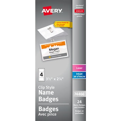 Badge Holder-Garment Friendly 2-1/4 X 3-1/2 Clip Kit 24/Pk - 67933-74466