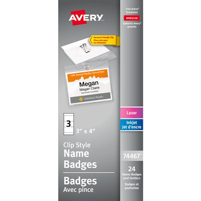 Badge Holder-Garment Friendly 4" X 3" Clip Kit 24/Pk - 67933-74467