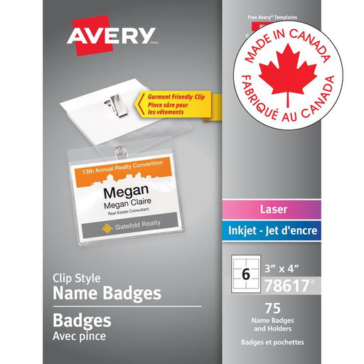 Badge Holder-With Clip 4X3" 75/Box - 67933-78617