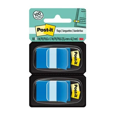 Flags-Post-It, 1" X 1.7", Bright Blue  2-Pack - 680-BB2