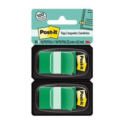 Flags-Post-It, 1" X 1.7", Green 2-Pack - 680-GN2