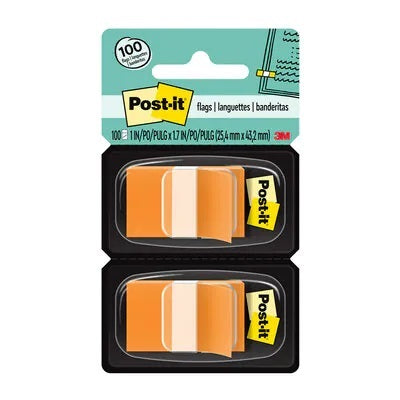Flags-Post-It, 1" X 1.7", Orange 2-Pack - 680-OE2