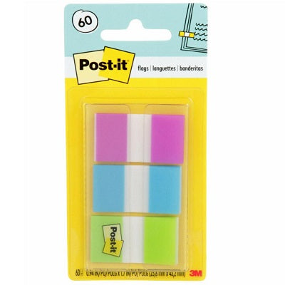 Flags-Post-It, 1" 20 Each Purple, Blue & Green - 680-PBG