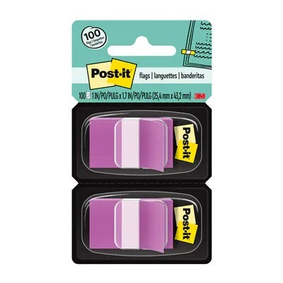 Flags-Post-It, 1" X 1.7", Purple 2-Pack - 680-PU2