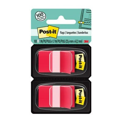 Flags-Post-It, 1" X 1.7", Red 2-Pack - 680-RD2