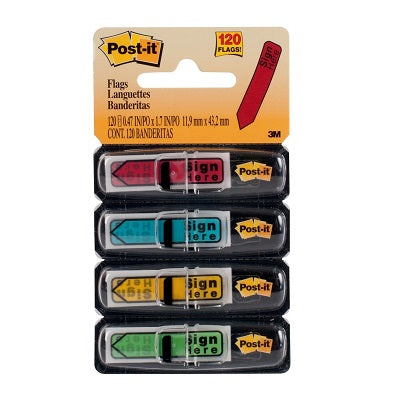 Flags-Post-It, Sign Here, Assorted - 684-SH