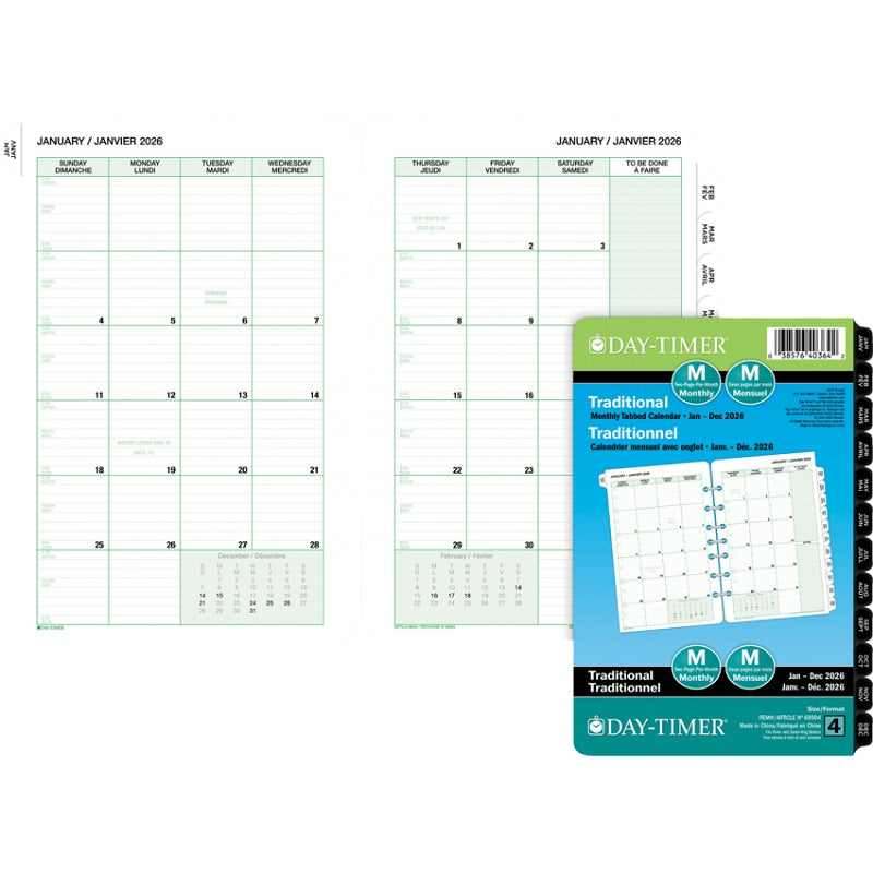 Organizer Refill-Desk 2Page/Month Tab Bilingual  2025 - 68504