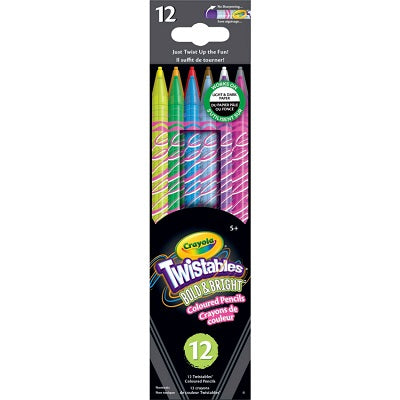 Pencils-Coloured Crayola Twistables, Bold&Bright 12/Pk - 68-8310